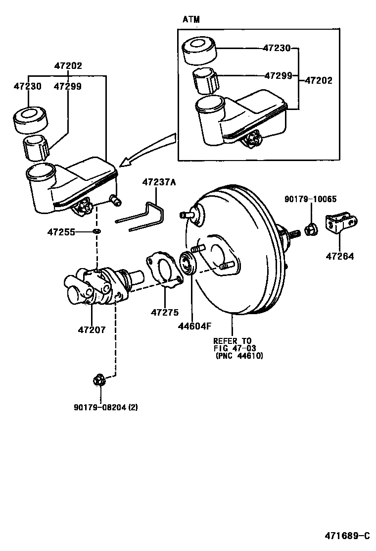 Toyota YARIS 制动总泵 EPC diagram — 471689C
