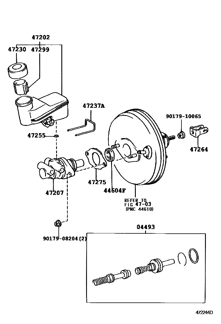 Toyota YARIS 制动总泵 EPC diagram — 472244D