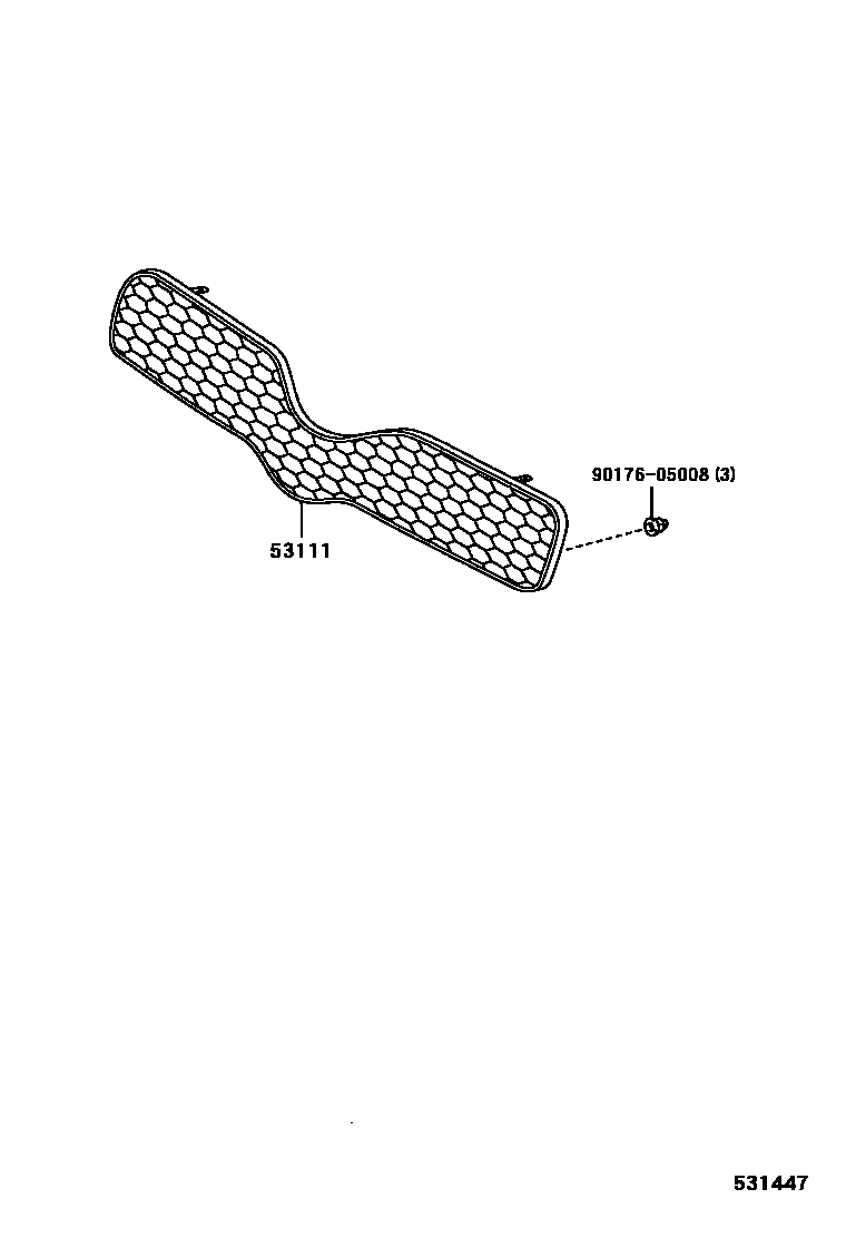 Toyota YARIS radiator grille EPC diagram — 531447