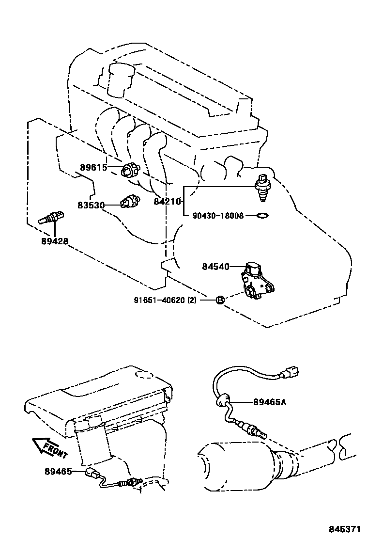 Toyota YARIS 开关和继电器和ECU EPC diagram — 845371