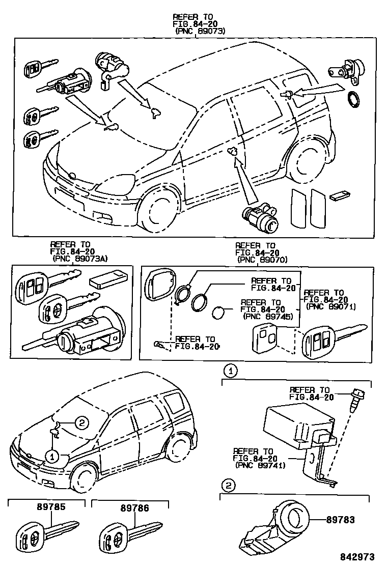 Toyota YARIS 防盗装置 EPC diagram — 842973