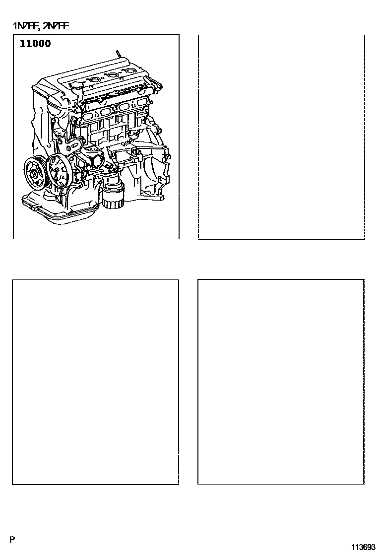 Toyota YARIS Partial Engine Assembly EPC diagram — 113693