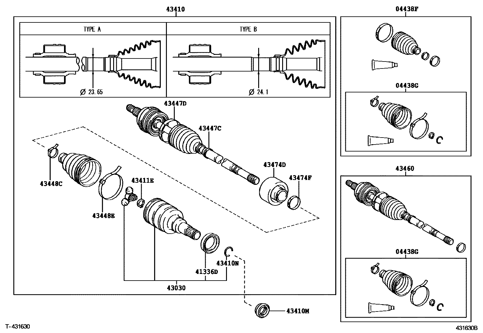 Toyota YARIS Front Drive Shaft EPC diagram — 431630B