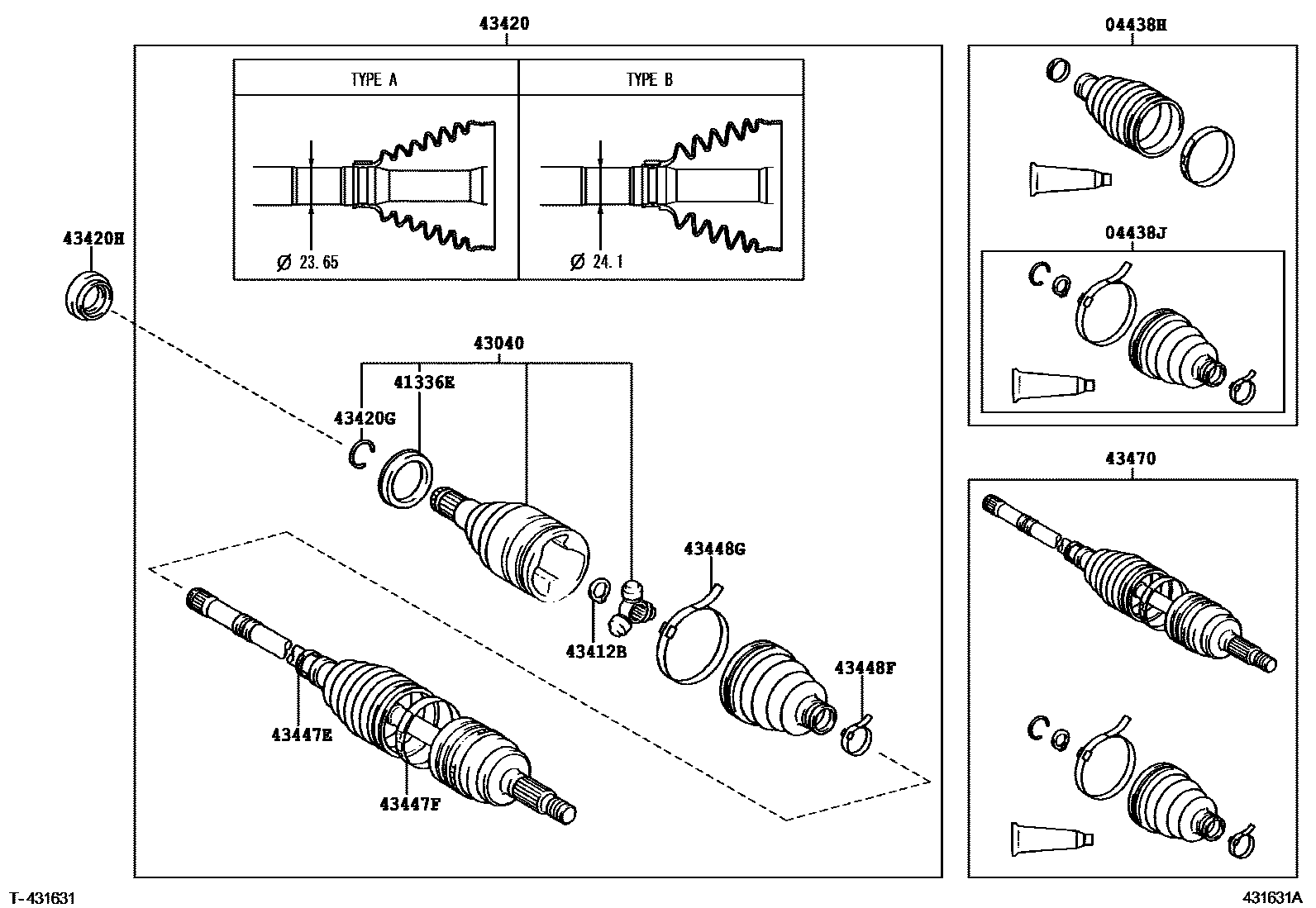 Toyota YARIS Front Drive Shaft EPC diagram — 431631A
