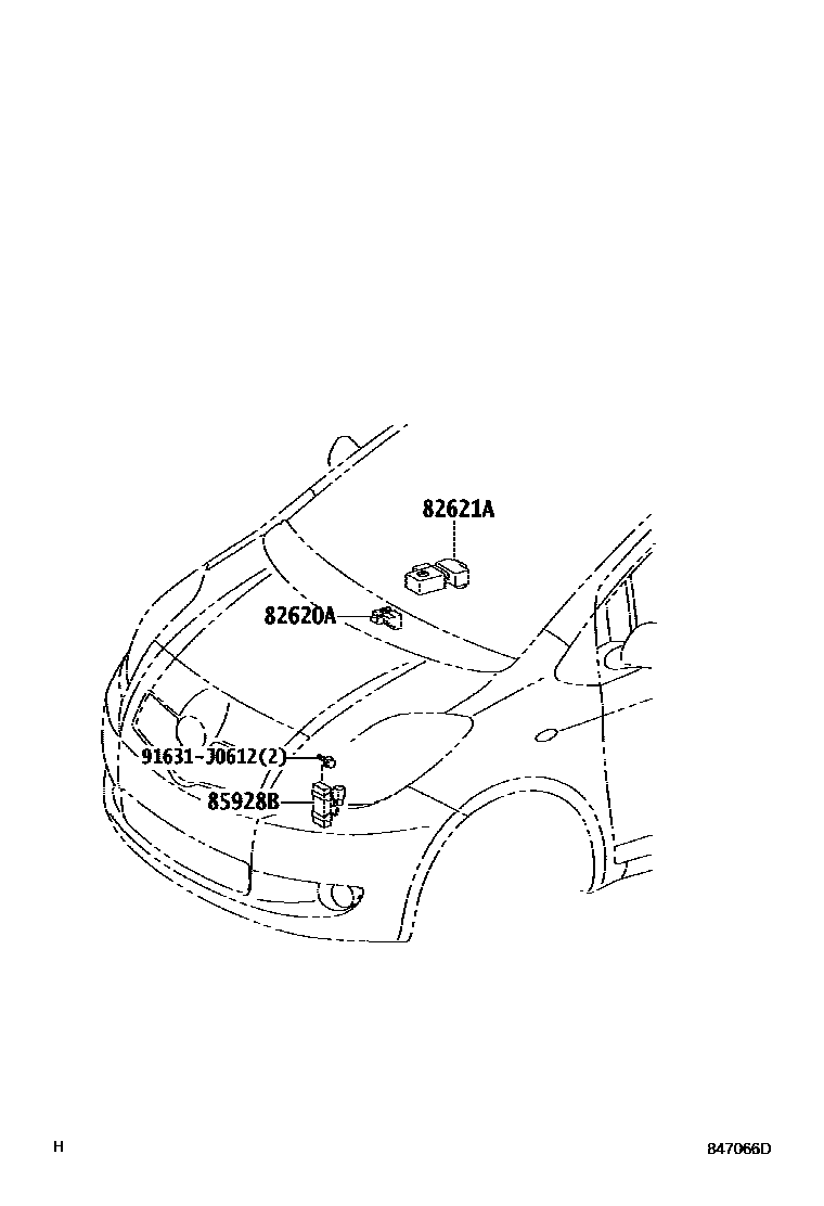 Toyota YARIS 开关和继电器和ECU EPC diagram — 847066D