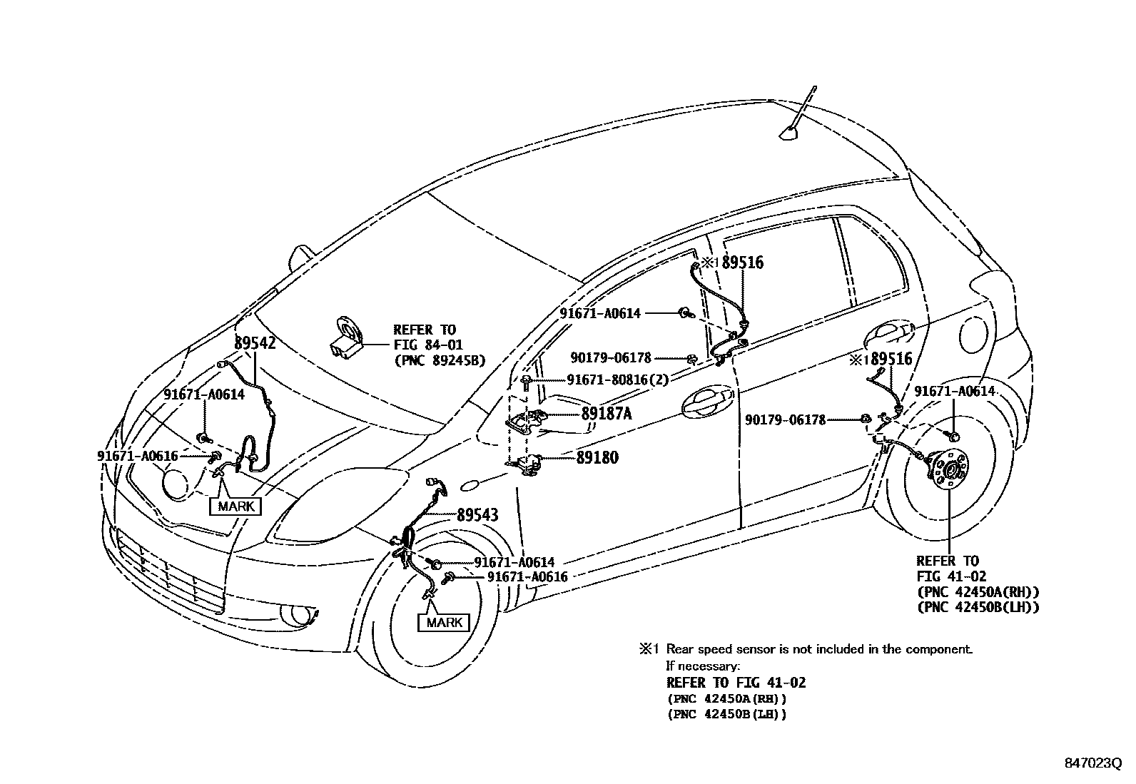 Toyota YARIS ABS 和 VSC EPC diagram — 847023Q
