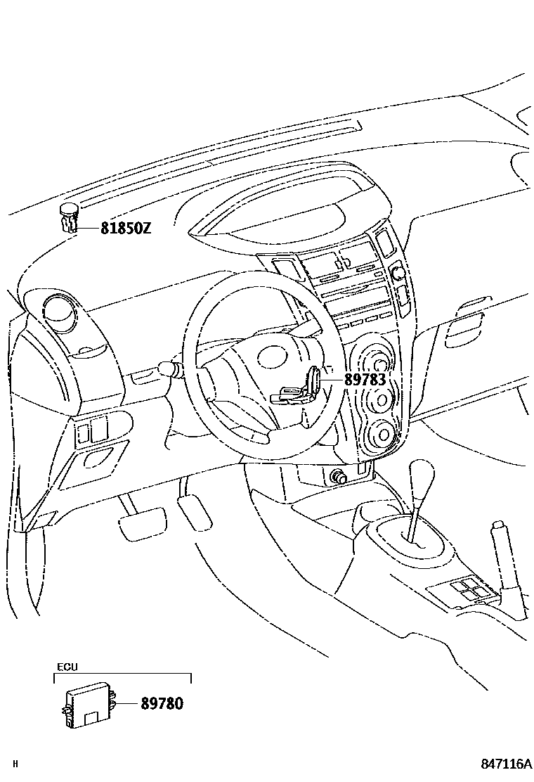 Toyota YARIS 防盗装置 EPC diagram — 847116A