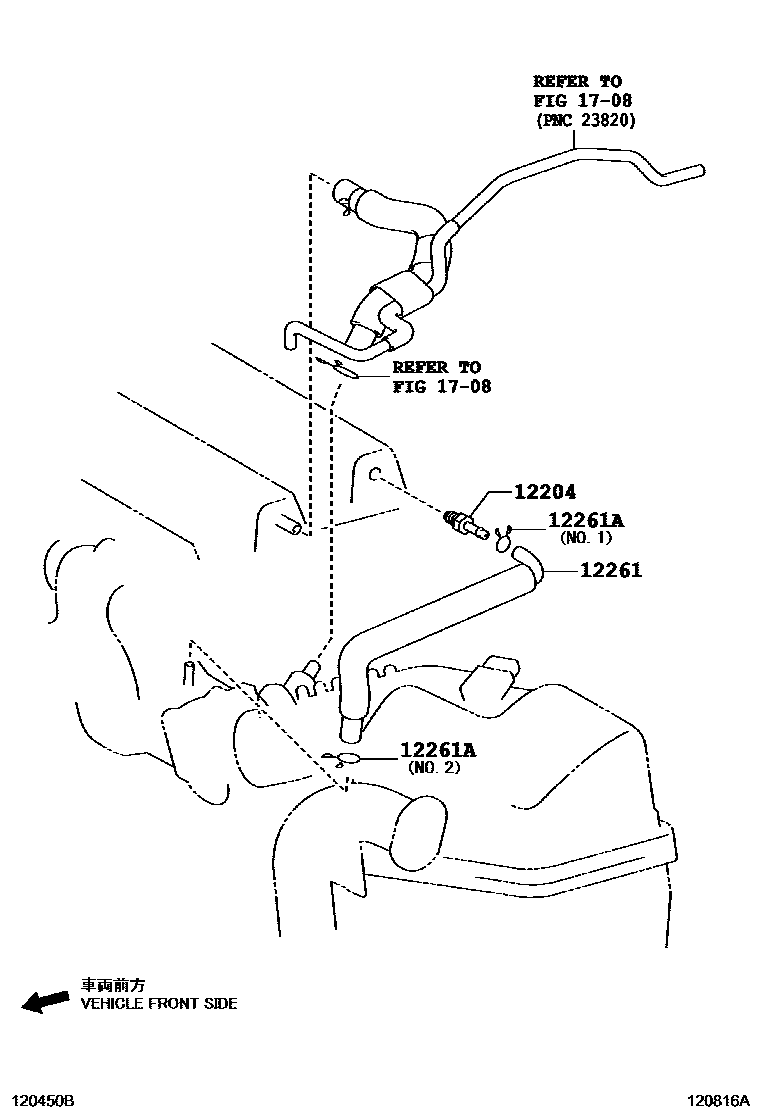 Toyota YARIS Ventilation Hose EPC diagram — 120816A