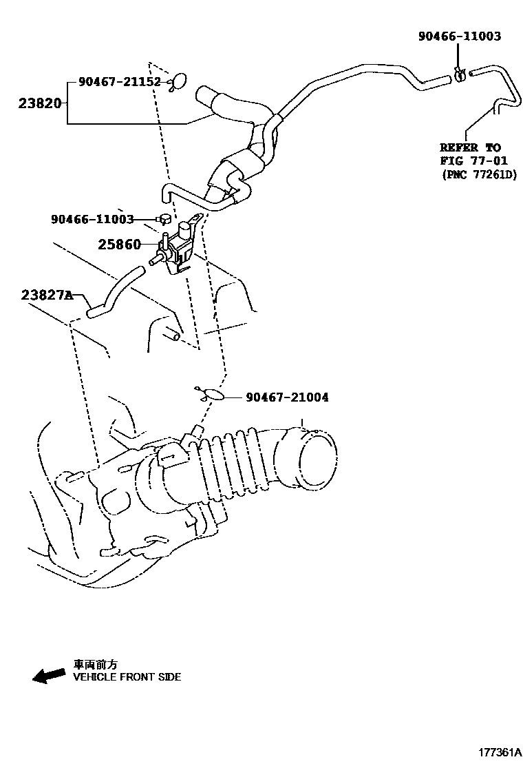 Toyota YARIS vacuum tube EPC diagram — 177361A