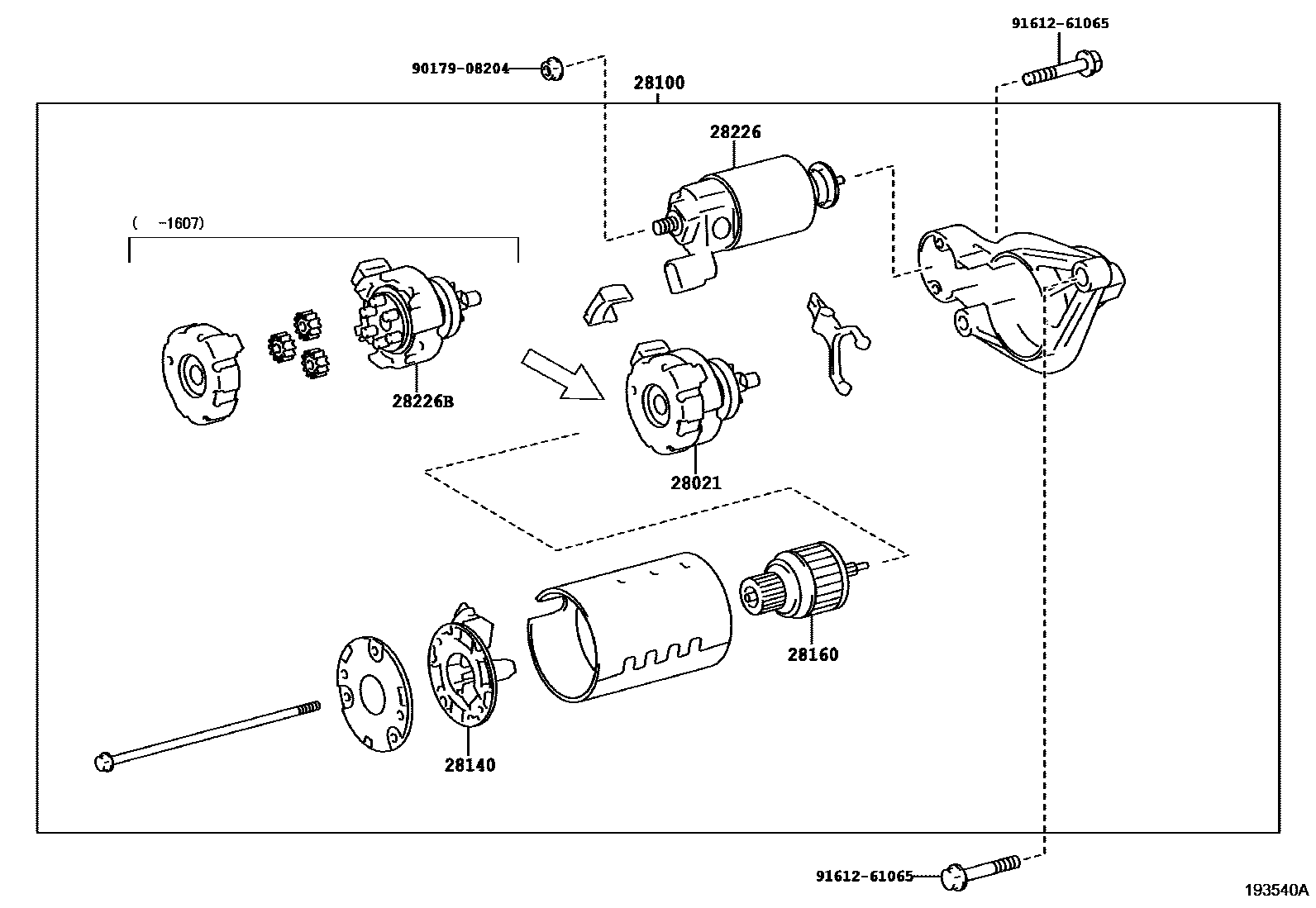 Toyota YARIS 起动机 EPC diagram — 193540A