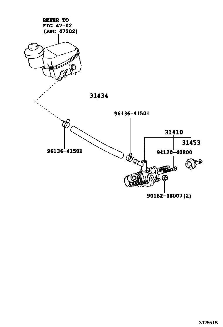 Toyota YARIS 离合器总泵 EPC diagram — 312551B