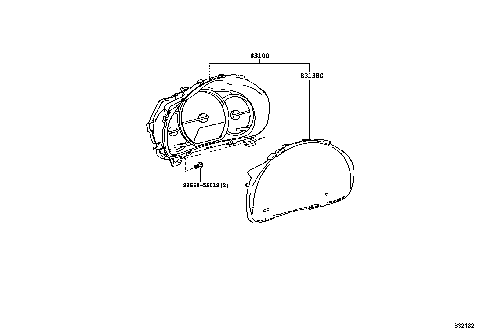 Toyota YARIS 仪表 EPC diagram — 832182