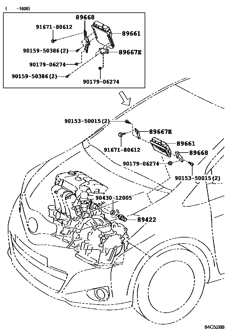 Toyota YARIS 电子燃油喷射系统 EPC diagram — 84C528B