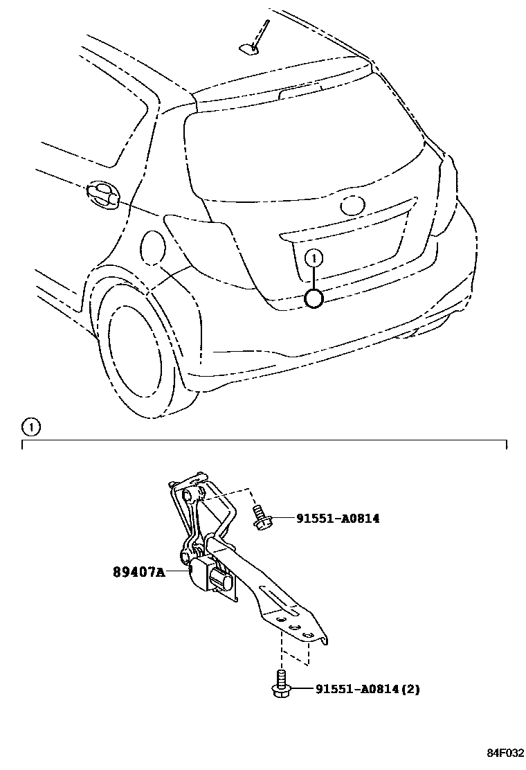 Toyota YARIS 电子高度控制 EPC diagram — 84F032