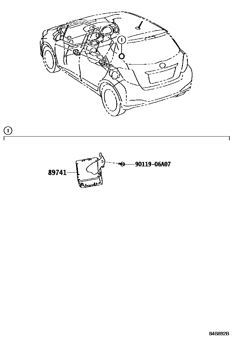Toyota YARIS 遥控门锁 EPC diagram — 84B892B