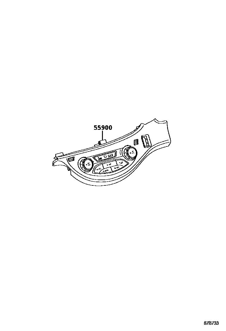 Toyota YARIS 暖风和空调系统 - 控制器和风管 EPC diagram — 87B733