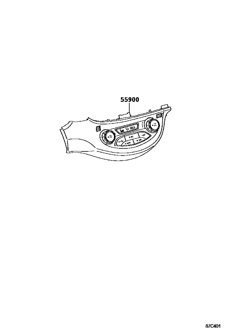 Toyota YARIS 暖风和空调系统 - 控制器和风管 EPC diagram — 87C401