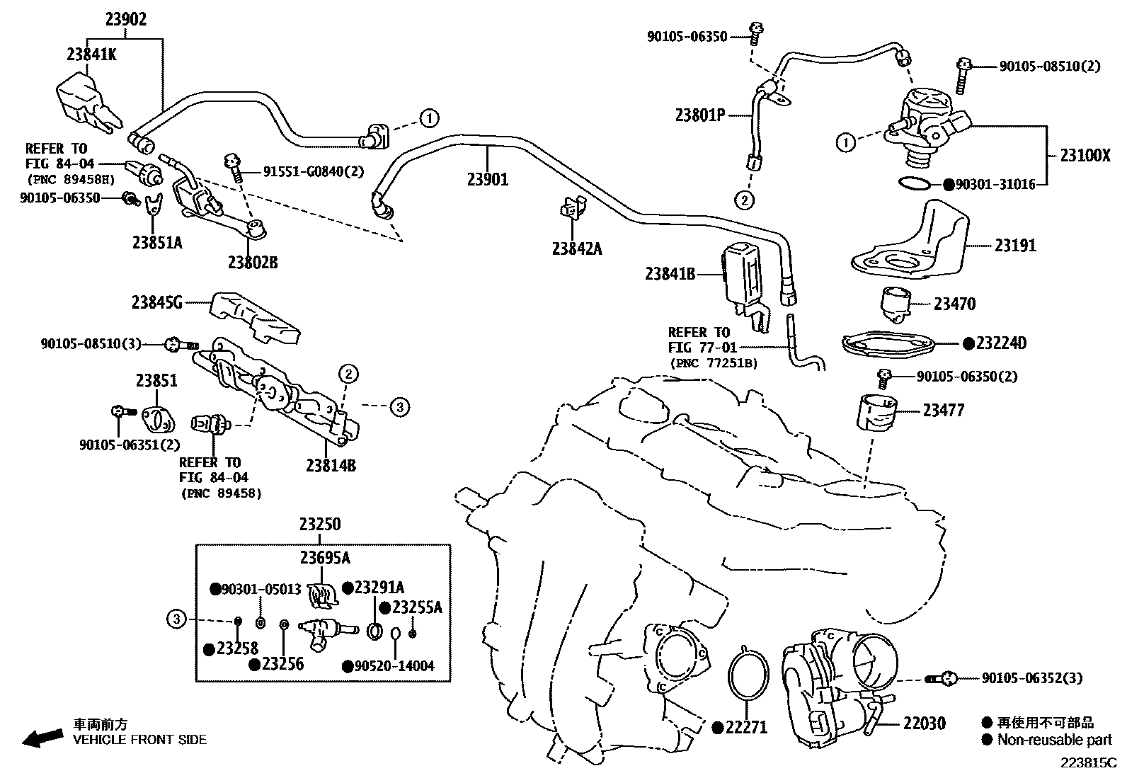 Toyota YARIS 燃油喷射系统 EPC diagram — 223815C