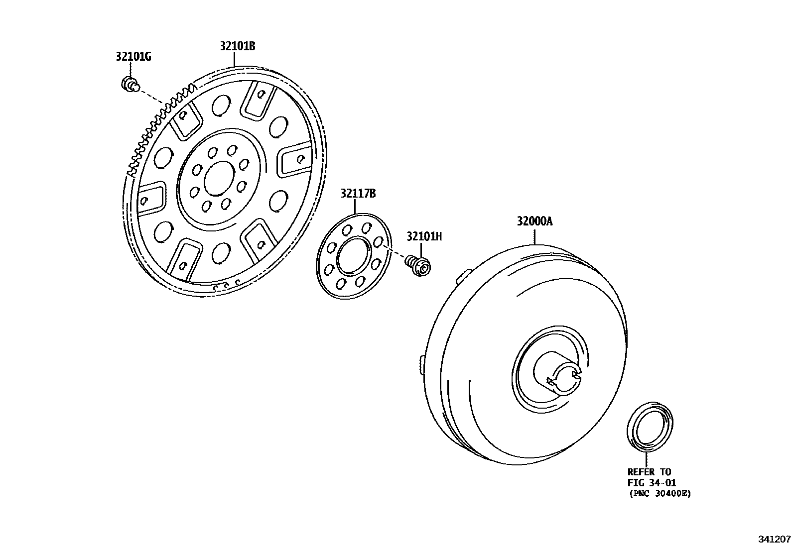 Toyota YARIS 变矩器、前油泵(CVT) EPC diagram — 341207