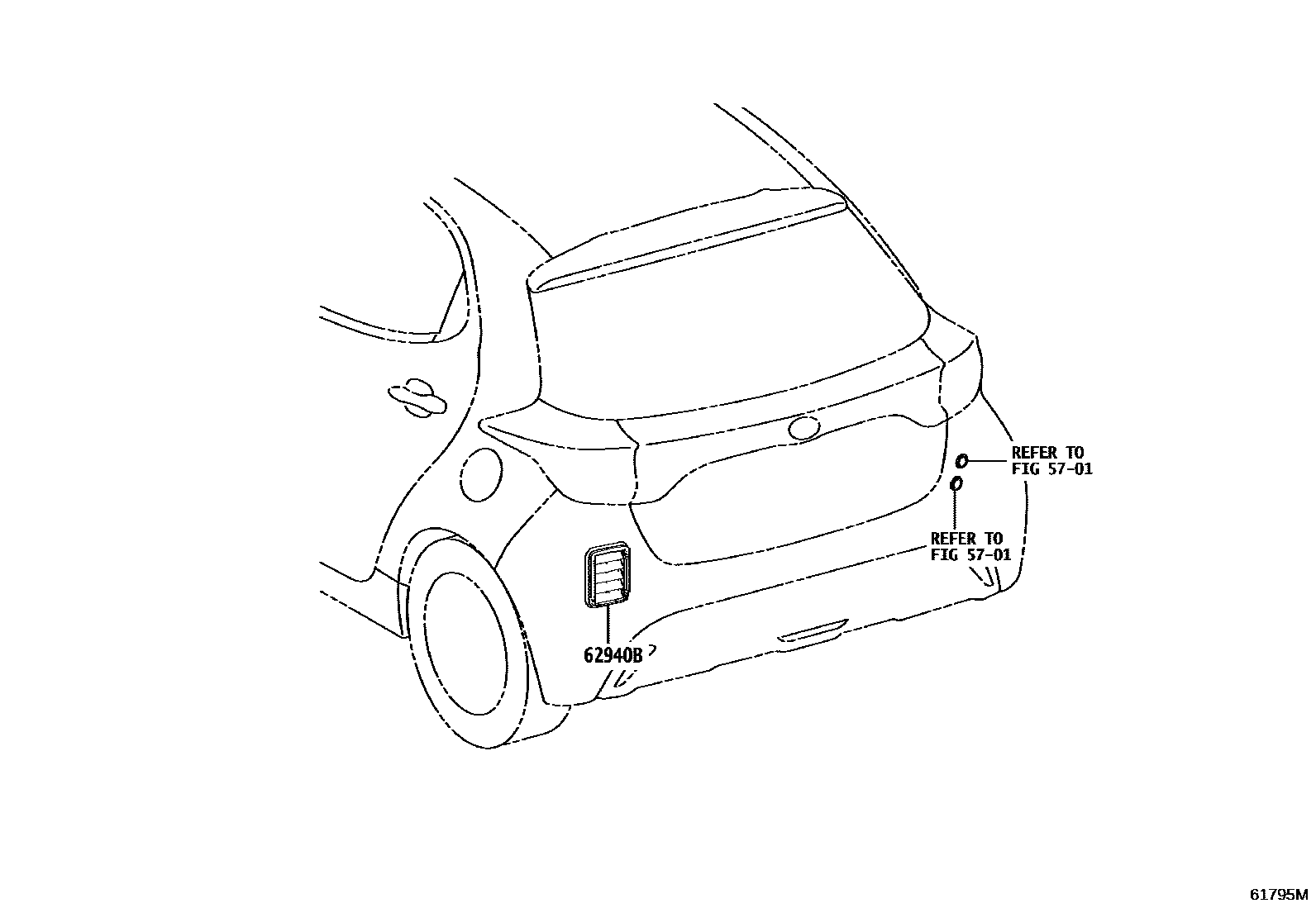 Toyota YARIS 车侧通风装置 EPC diagram — 61795M