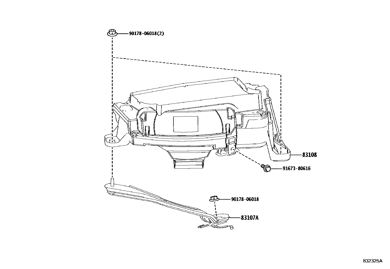 Toyota YARIS 仪表 EPC diagram — 832325A