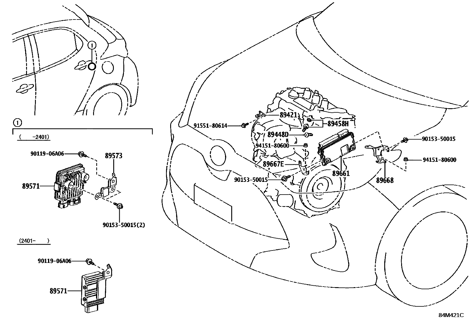 Toyota YARIS 电子燃油喷射系统 EPC diagram — 84M421C