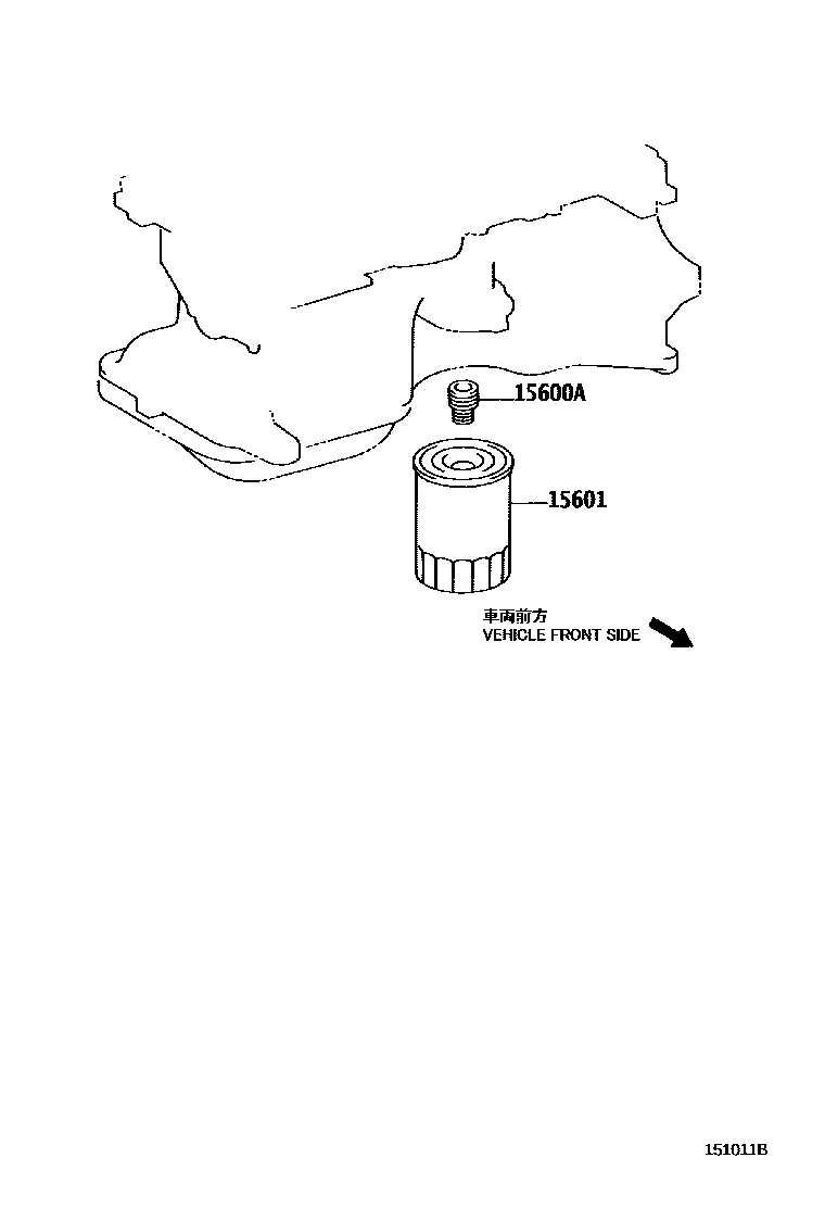 Toyota YARIS Oil Filter EPC diagram — 151011B