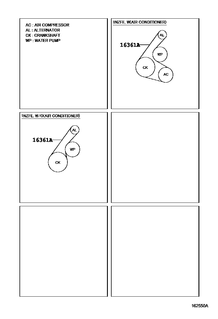 Toyota YARIS V-Belt EPC diagram — 162550A