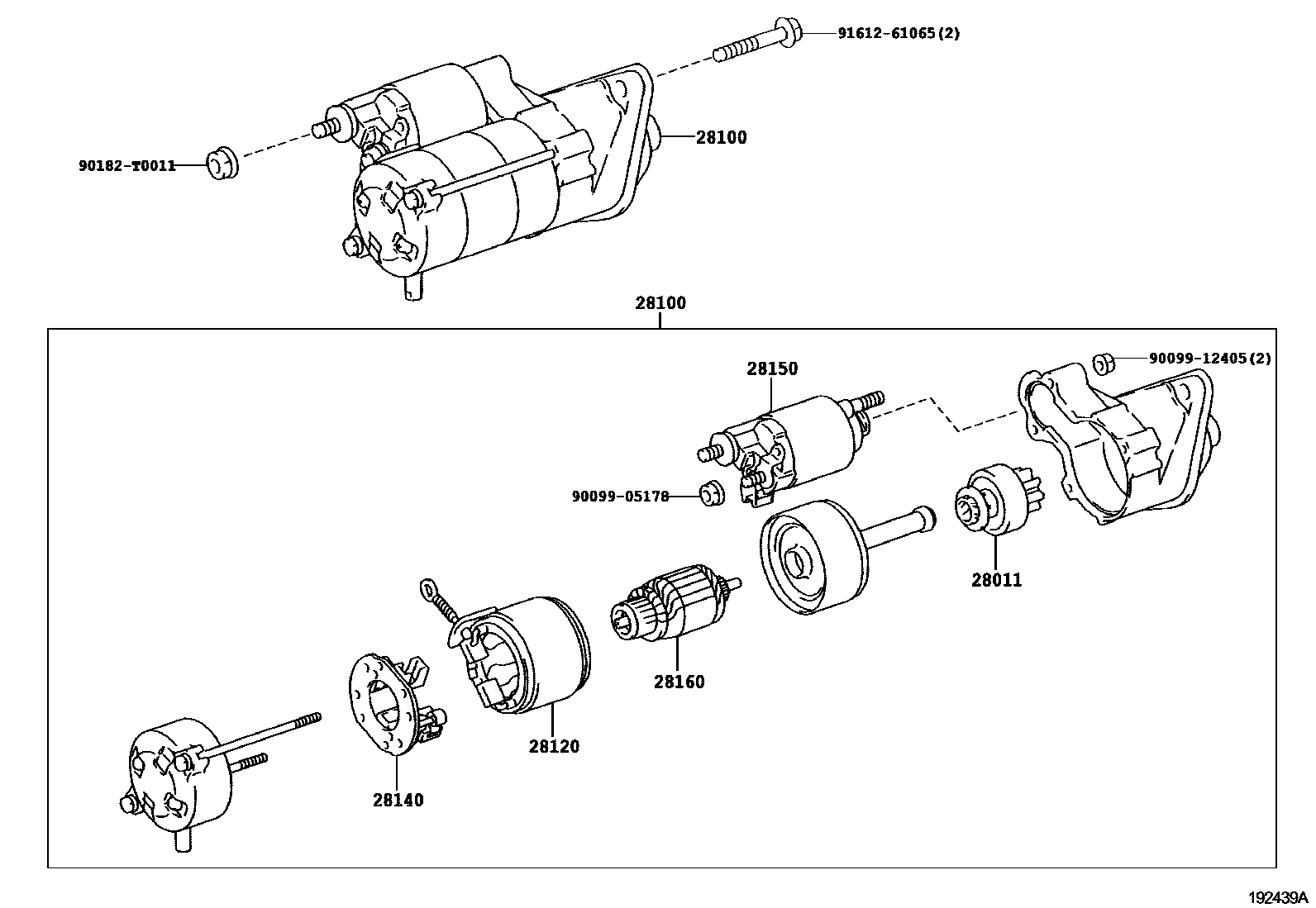 Toyota YARIS 起动机 EPC diagram — 192439A