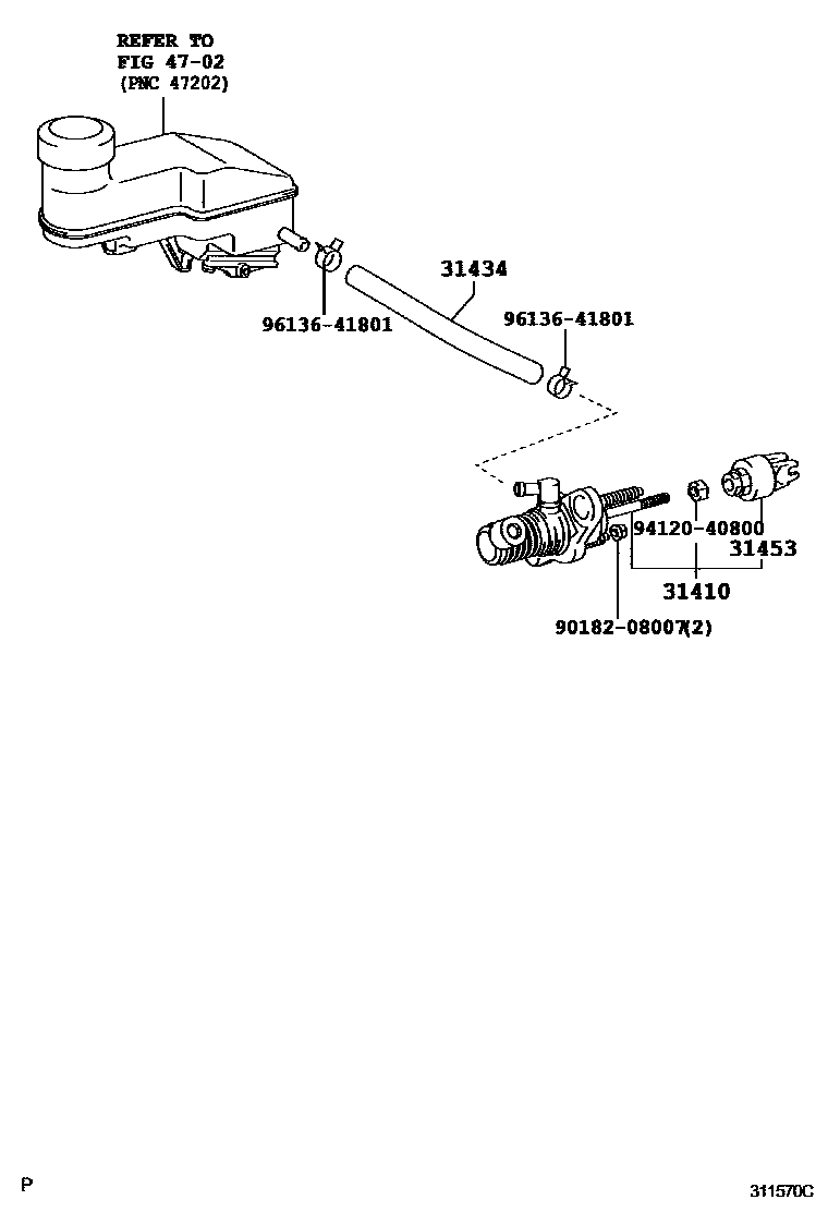 Toyota YARIS 离合器总泵 EPC diagram — 311570C