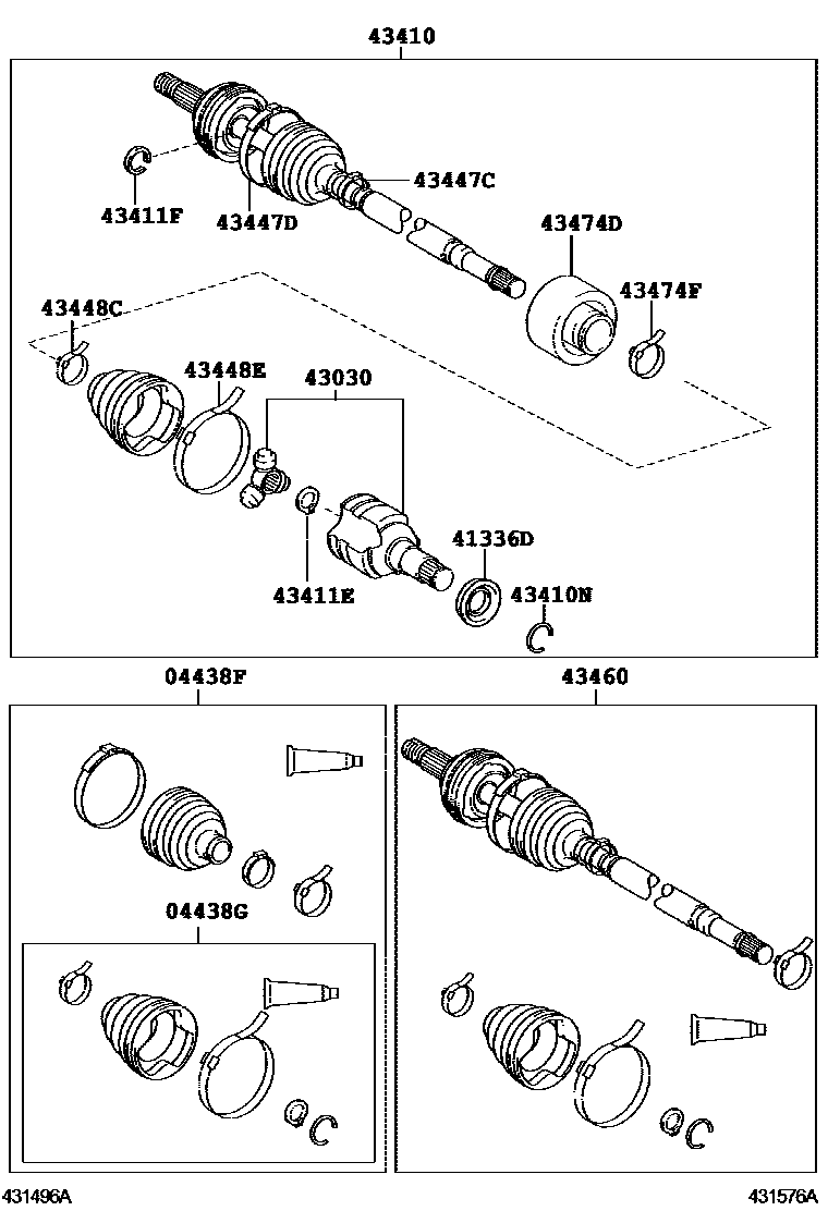 Toyota YARIS Front Drive Shaft EPC diagram — 431576A
