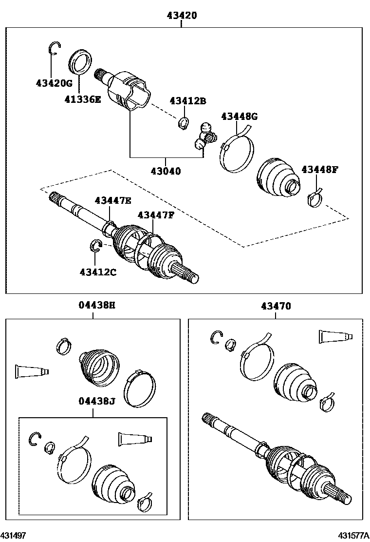 Toyota YARIS Front Drive Shaft EPC diagram — 431577A