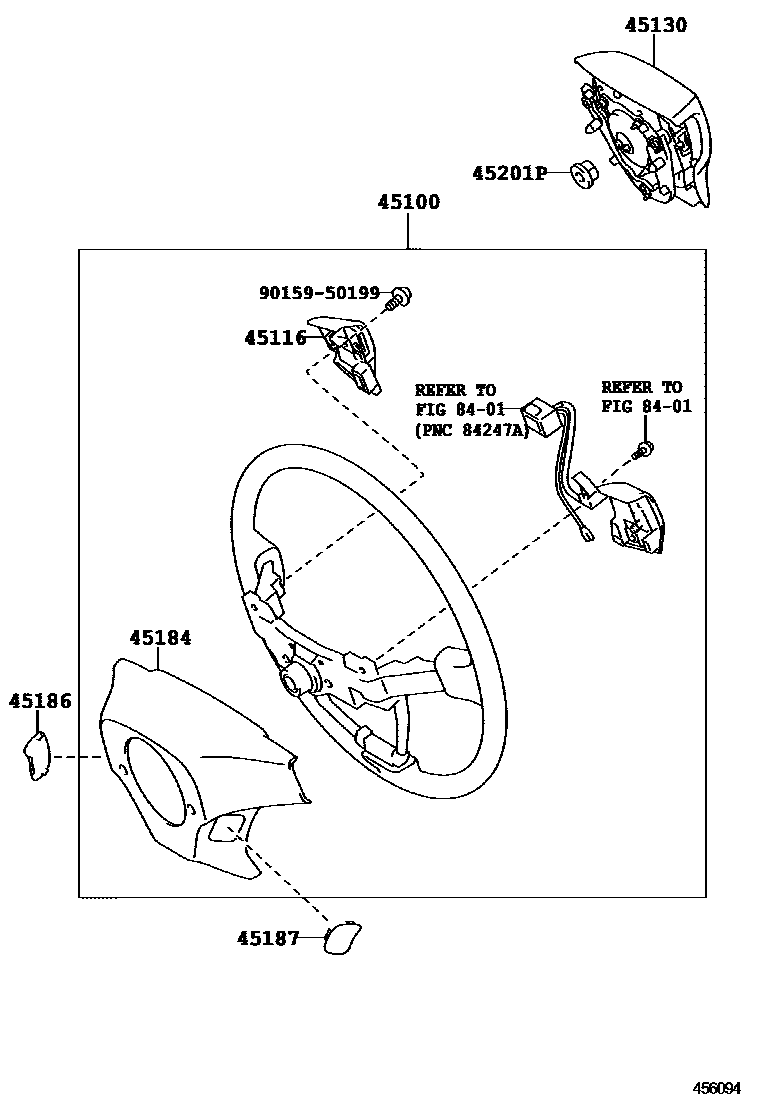 Toyota YARIS Steering Wheel EPC diagram — 456094