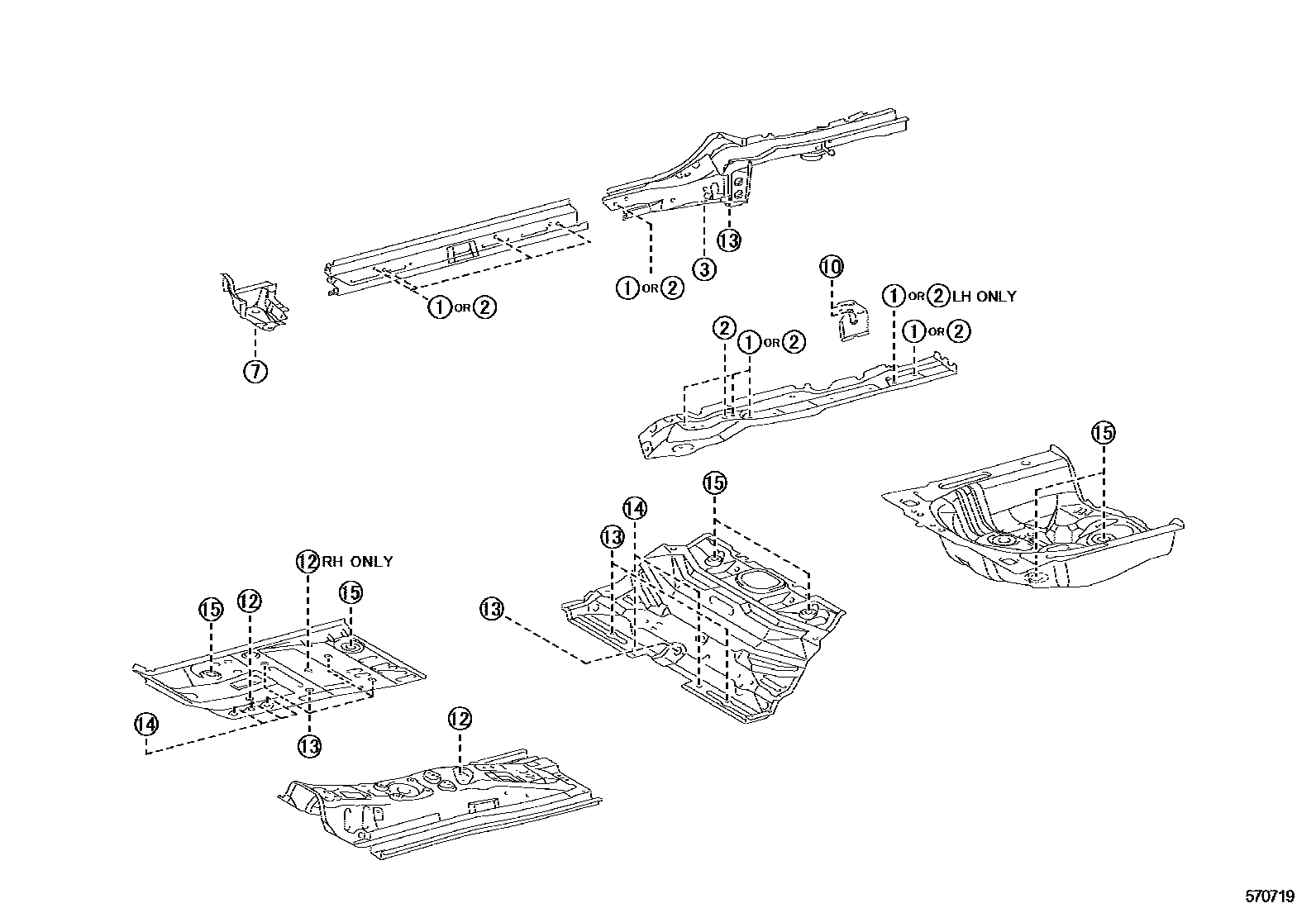Toyota YARIS hole plug EPC diagram — 570719