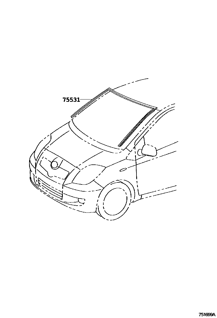 Toyota YARIS 前防护条 EPC diagram — 751699A