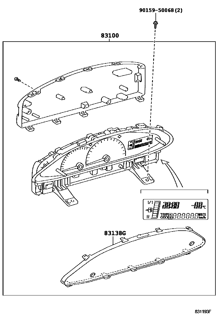 Toyota YARIS 仪表 EPC diagram — 831193F