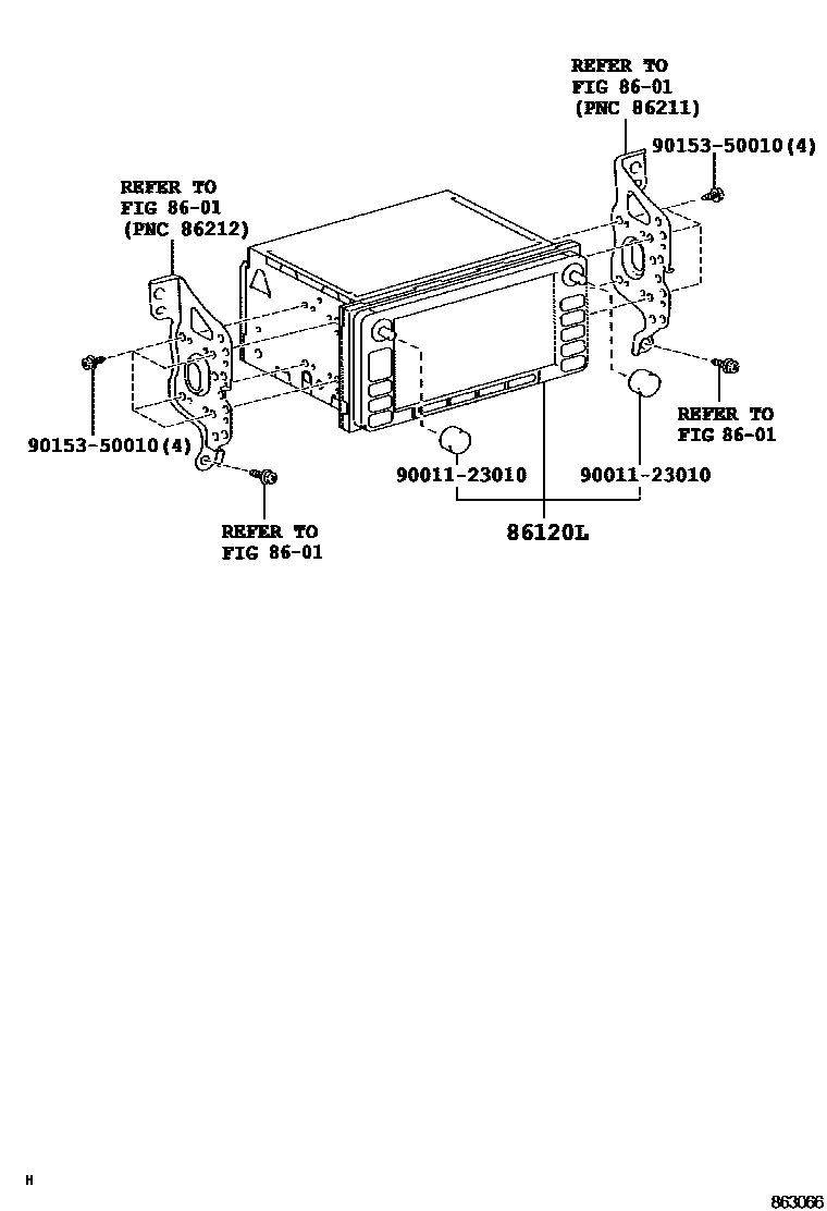 Toyota YARIS 导航和前监视器显示屏 EPC diagram — 863066
