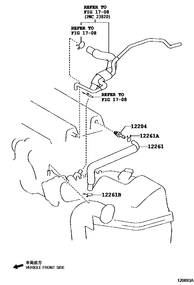 Toyota YARIS Ventilation Hose EPC diagram — 120893A