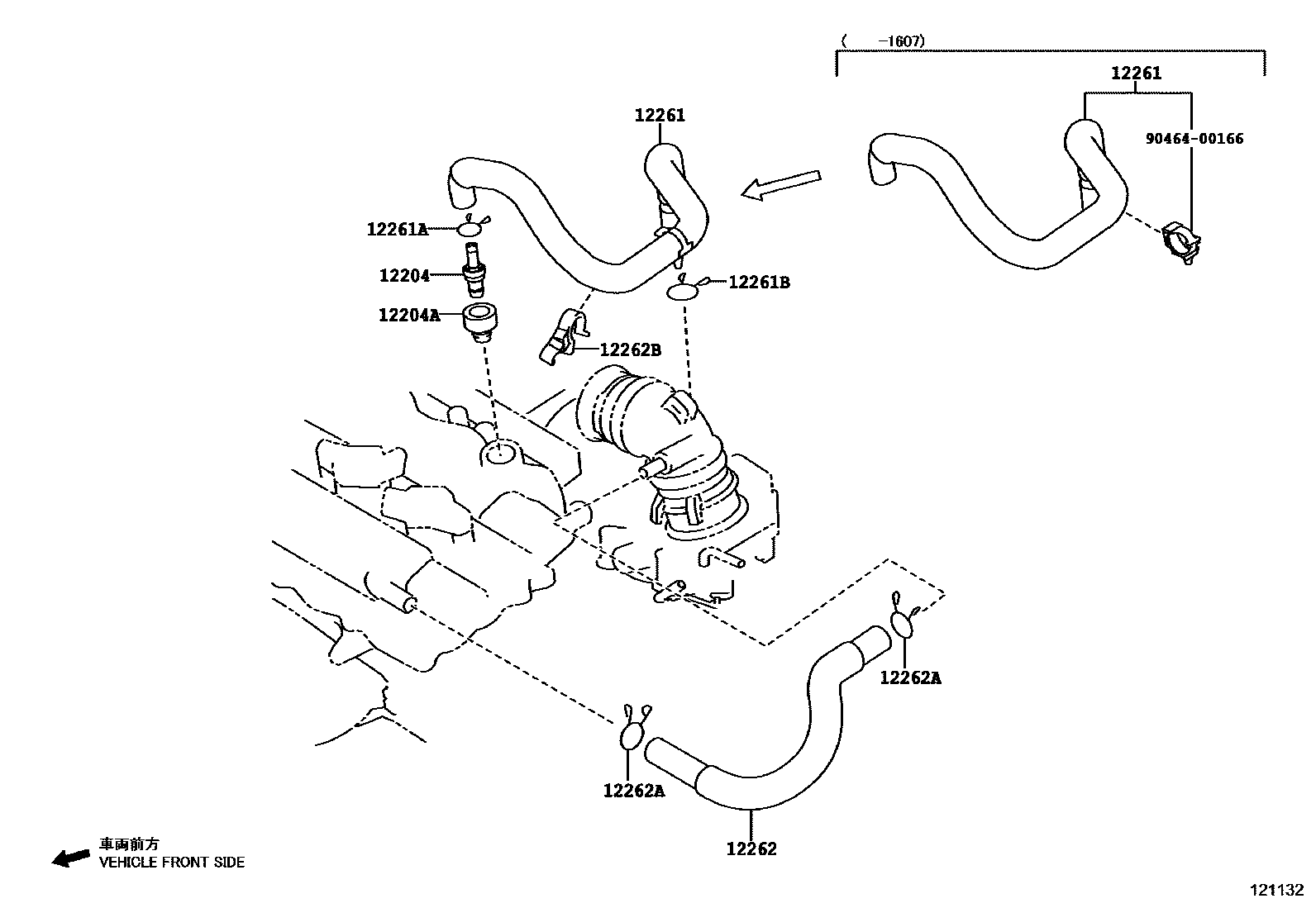 Toyota YARIS Ventilation Hose EPC diagram — 121132