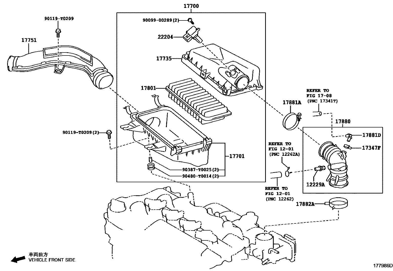 Toyota YARIS Air Cleaner EPC diagram — 177986D