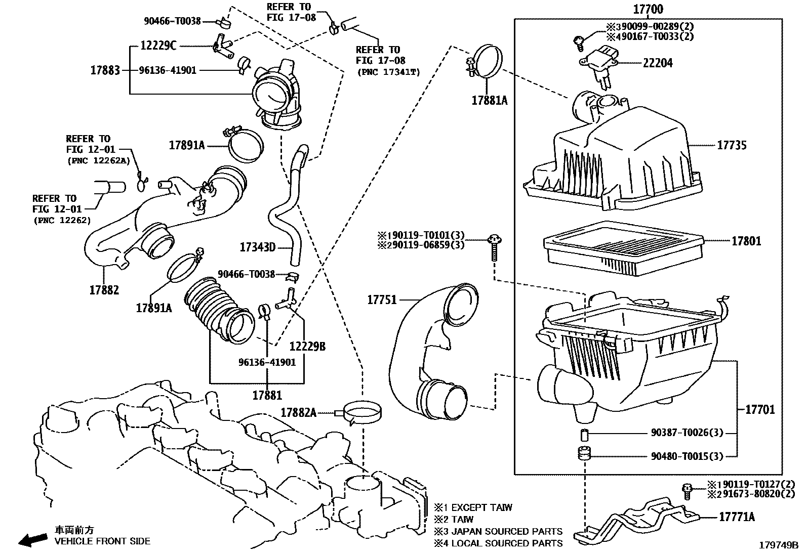 Toyota YARIS Air Cleaner EPC diagram — 179749B