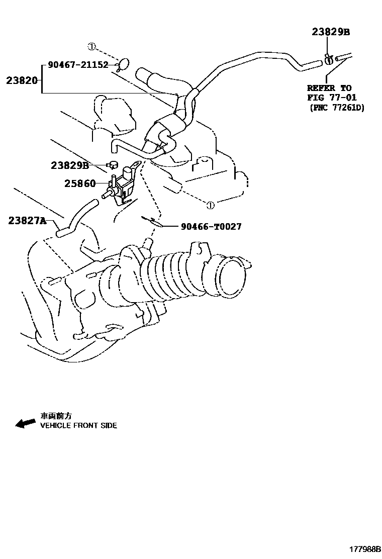 Toyota YARIS vacuum tube EPC diagram — 177988B