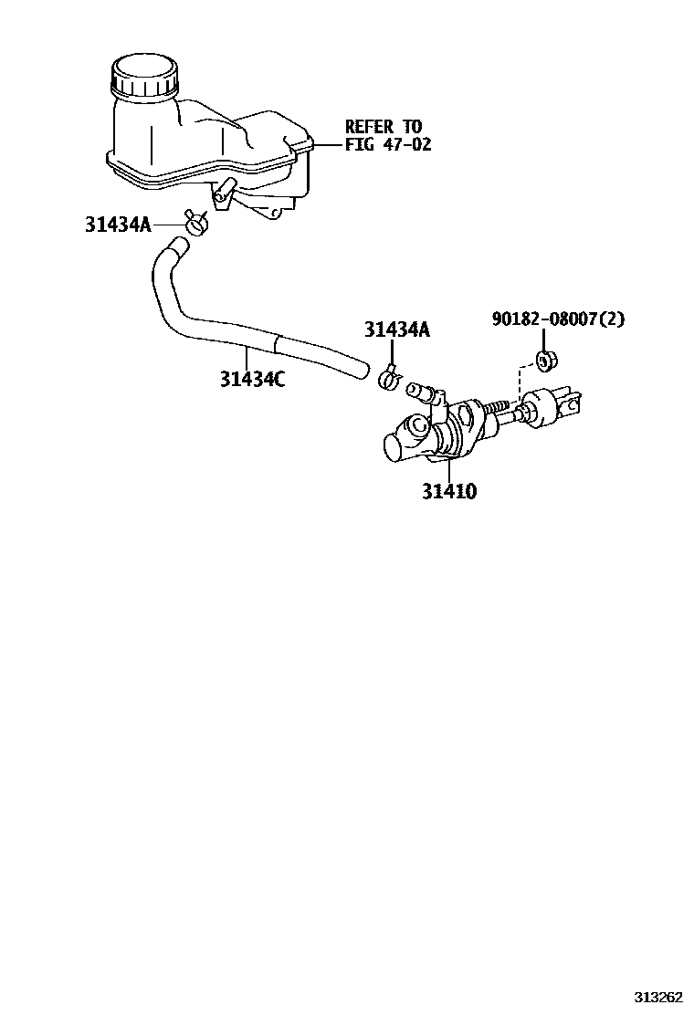 Toyota YARIS 离合器总泵 EPC diagram — 313262