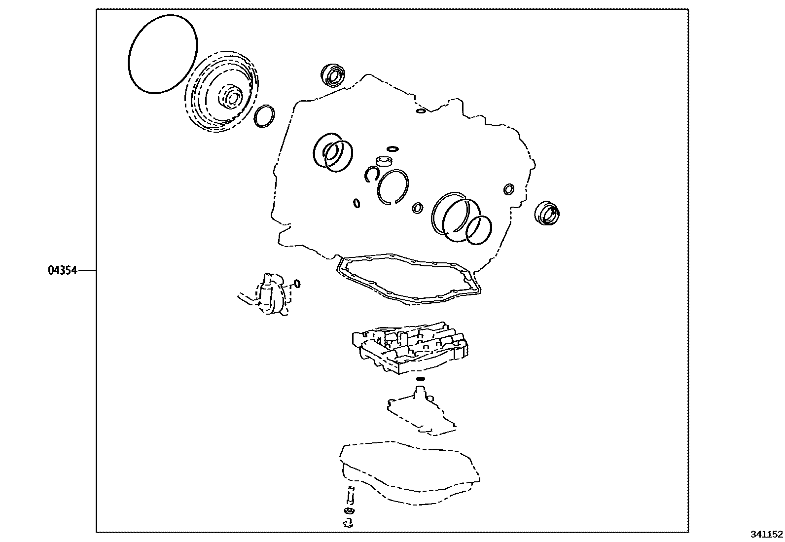 Toyota YARIS 传动桥总成(CVT) EPC diagram — 341152