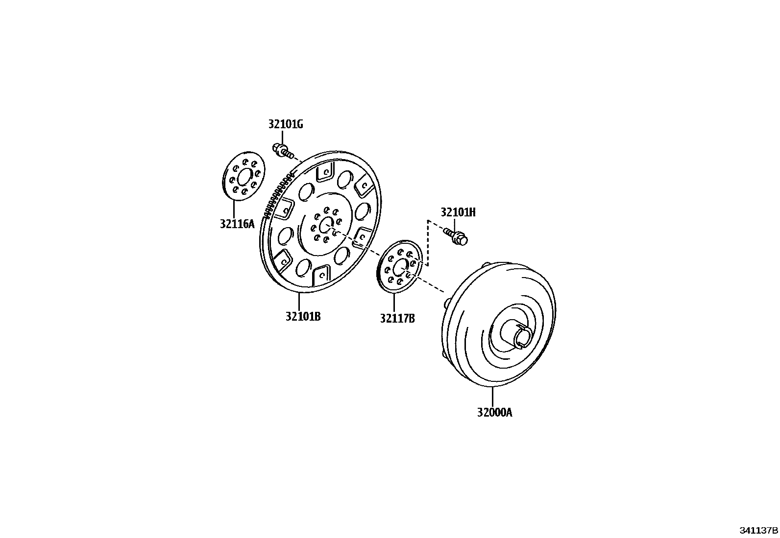 Toyota YARIS 变矩器、前油泵(CVT) EPC diagram — 341137B