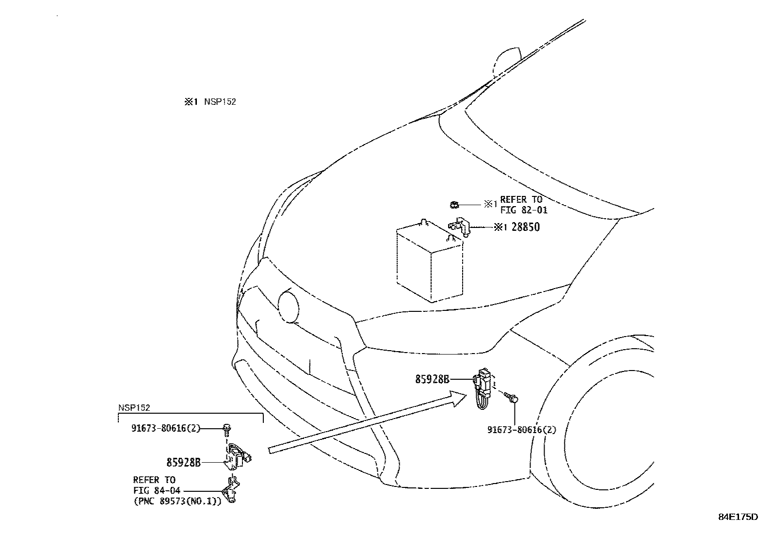 Toyota YARIS 开关和继电器和ECU EPC diagram — 84E175D