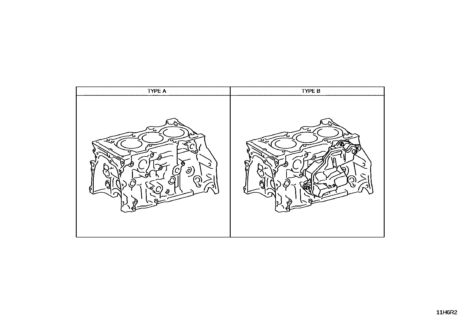 Toyota YARIS Cylinder Block EPC diagram — 11H6R2
