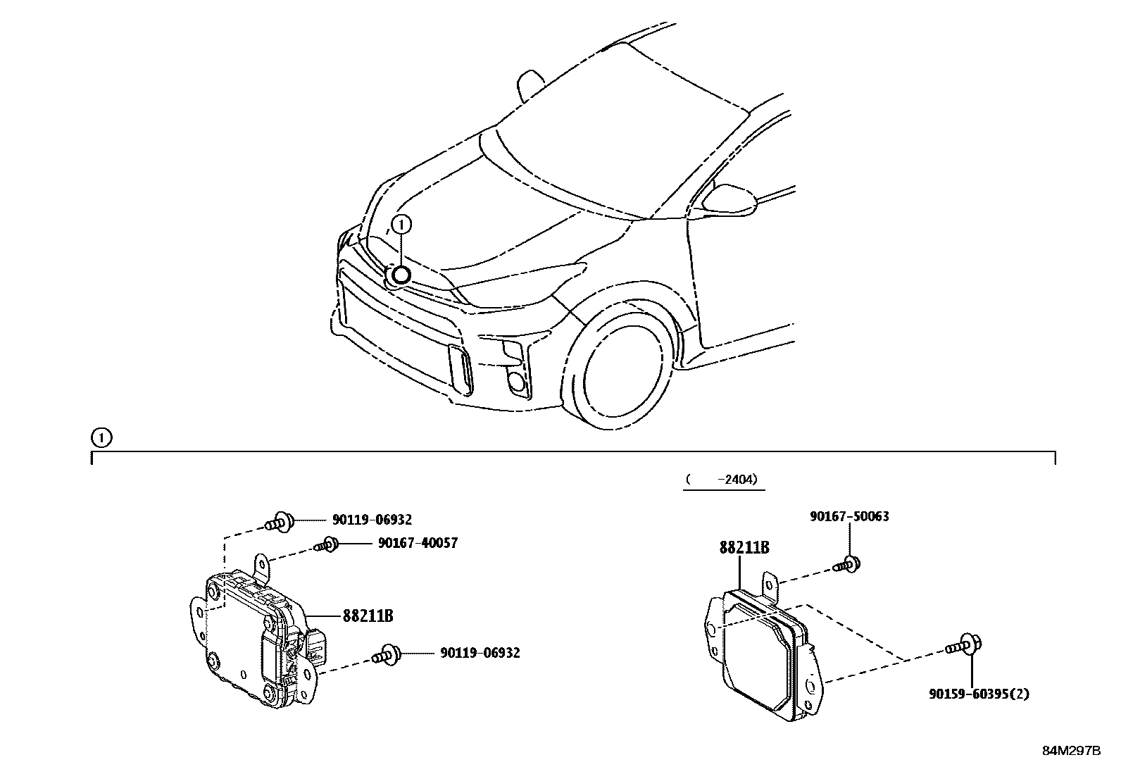 Toyota YARIS 巡航控制(自动行驶) EPC diagram — 84M297B