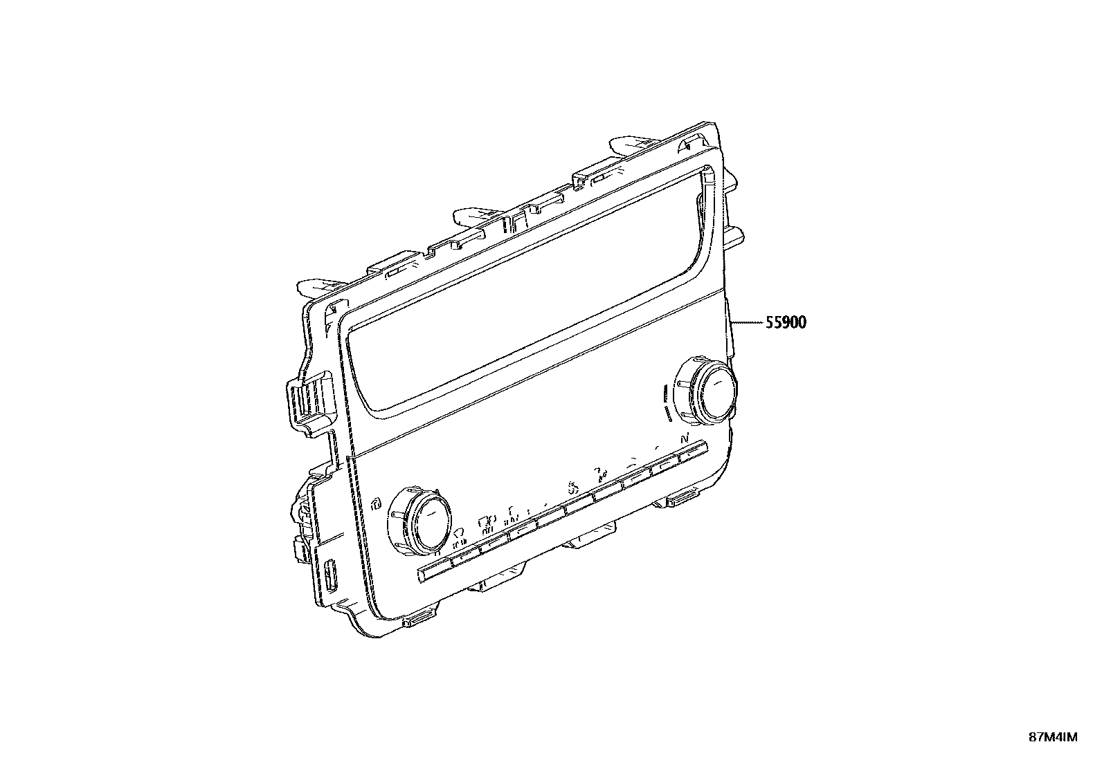 Toyota YARIS 暖风和空调系统 - 控制器和风管 EPC diagram — 87M4IM