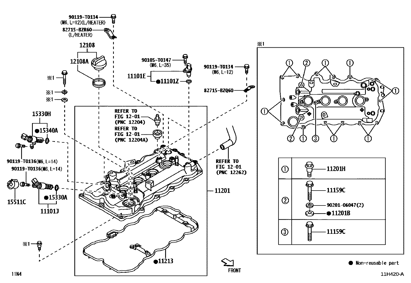 Toyota YARIS Cylinder Head EPC diagram — 11H420A